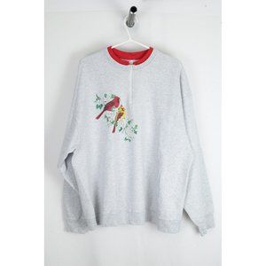 Vintage 1/4 Zip Grey Animal Crewneck Pullover